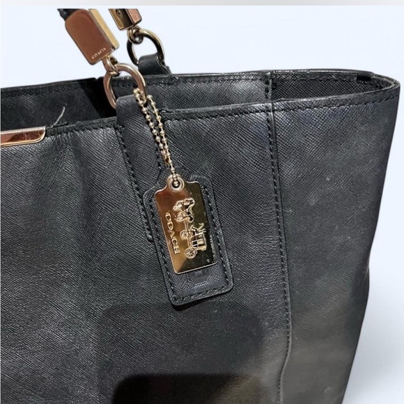 Coach 28743 Madison North South black Tote Bag in Saffiano Leather - Picture 6 of 11